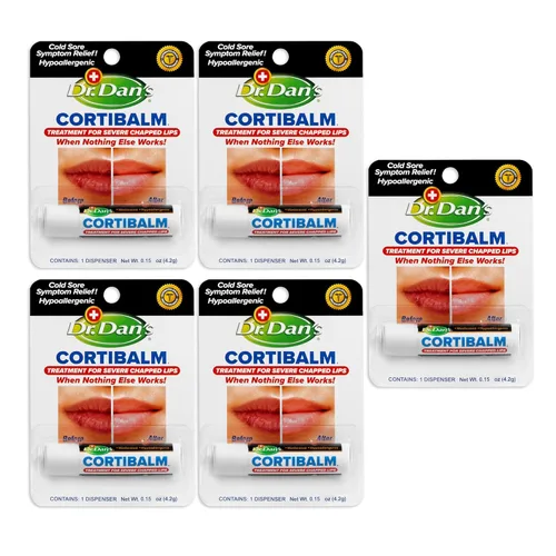 Vista 13 de Dr. Dan's Cortibalm, paquete de 3 unidades, para labios secos y agrietados, bálsamo labial curativo para labios severamente agrietados, diseñado