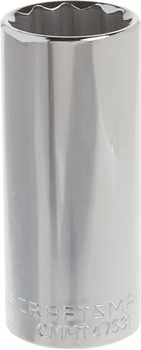 CRAFTSMAN Enchufe profundo, SAE, accionamiento de 1/2 pulgada, 1 pulgada, 12 puntas (CMMT47531)
