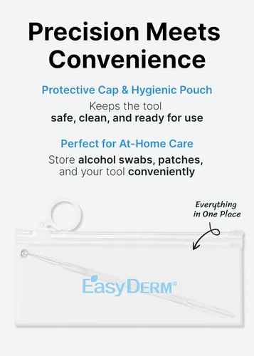 Vista 8 de EasyDerm - Juego variado de parches para el acné de 4 tipos y herramienta 2 en 1 para reventar espinillas