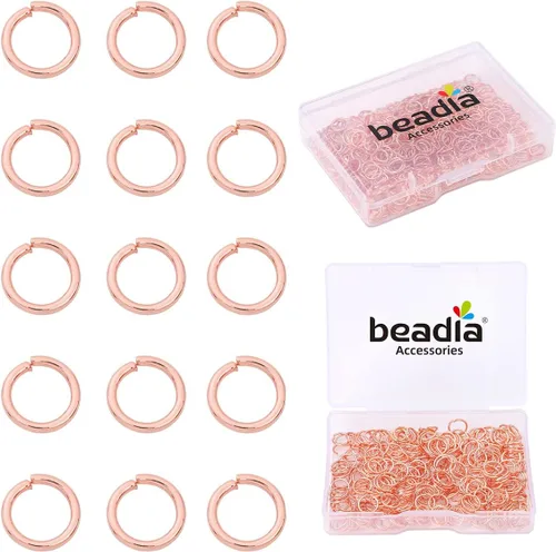Vista 8 de BEADIA Anillos de salto chapados en oro de 14 quilates sin decoloración de 3 mm, 1200 piezas para hacer joyas