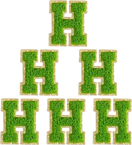 Vista 41 de 6 piezas de parches de letras de chenilla autoadhesivas, parches de letras preppy de 2 pulgadas para bolsos, ropa y sombreros, grandes pegatinas