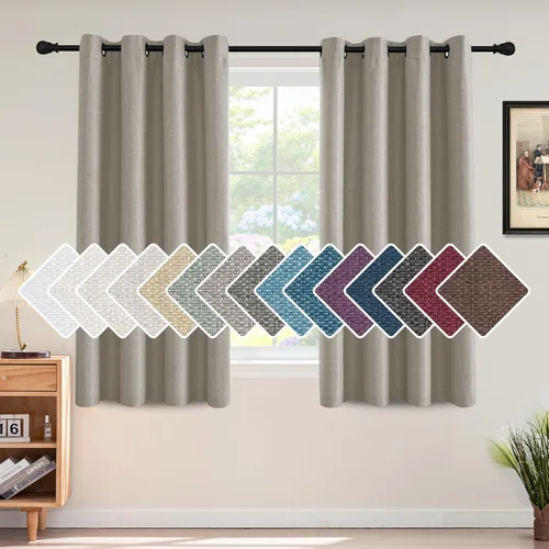 Vista 24 de H.VERSAILTEX Cortina de lino para oscurecer la habitación para dormitorio/sala de estar, cortinas opacas extra anchas de 100 x 84 pulgadas