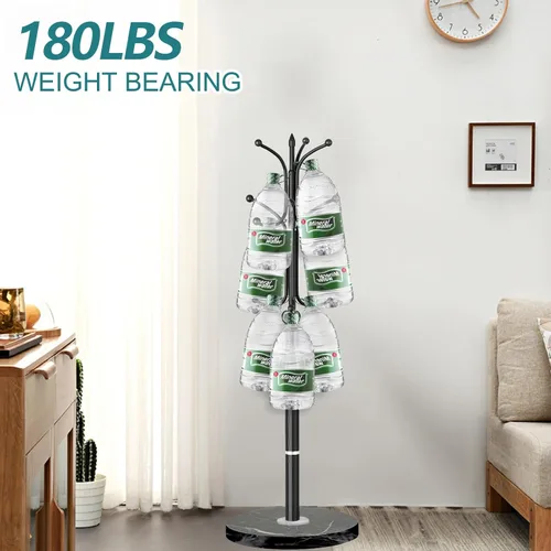 Vista 5 de Perchero con base de mármol natural, perchero moderno de metal independiente, perchero con 12 ganchos, perchero para sombreros de árbol para 12