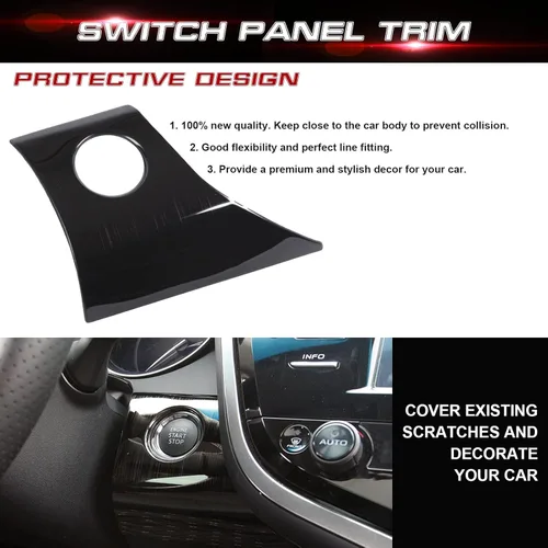 Vista 2 de Xotic Tech - Cubierta del marco del botón de arranque del motor, accesorios interiores, compatible con Toyota Camry 2018-2024