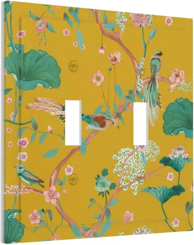 Vista 129 de Pintura al óleo de flores abstractas de 1 cuadrilla de interruptor de luz dúplex individual cubierta de salida placa de pared decorativa Placa