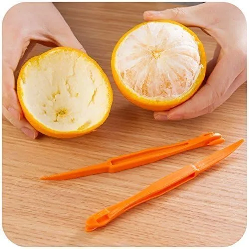Vista 5 de Peladores de naranja, 6 piezas de plástico fácil de cortar, removedor de pelador, abridor, accesorios de cocina, cuchillo, herramienta de cocina