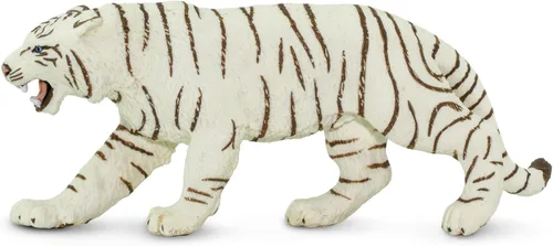 Safari Ltd. Figura de tigre de Bengala blanca – Figura detallada de plástico de 6 pulgadas – Divertido juguete educativo para niños, niñas y niños a