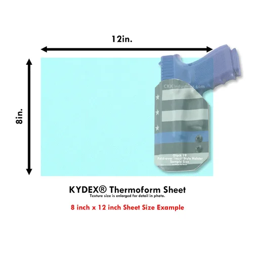 Vista 204 de Hoja de Termoformado Kydex - (Textura P1) - (Espesor de 0,15 cm) - (20,3 cm x 20,3 cm) - (Gris Barco) - (2 Hojas) - Para Hacer Fundas DIY, Armadura