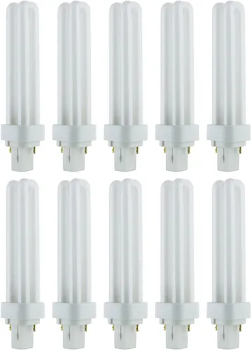 Vista 7 de Sunlite PLD26/SP27K Bombilla fluorescente compacta PLD de 2 pines enchufable de doble tubo cuádruple, 26 vatios, 1560 lúmenes, base G24d3 de 2 2700K