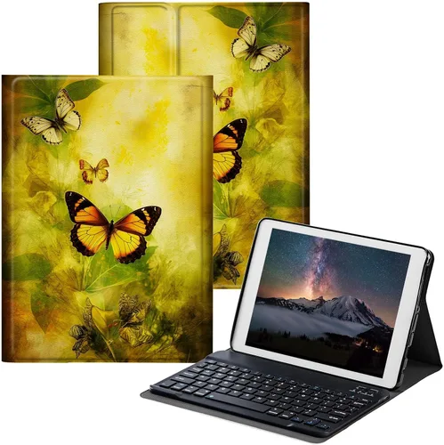 Vista 28 de Funda para Samsung Galaxy Tab S6 Lite 2022/2020 con teclado inalámbrico desmontable y soporte ajustable para proteger la tableta para Samsung Galaxy