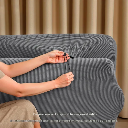 Vista 6 de CHUN YI Fundas para sofá de 7 piezas, lavables, fundas elásticas para sofá de 3 cojines con respaldo y fundas de cojín separados, protector