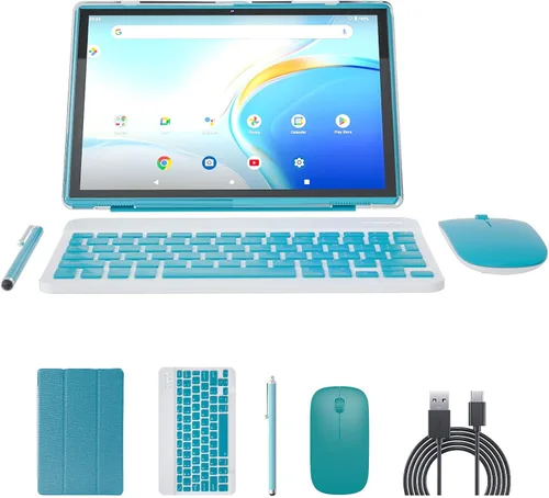 Vista 8 de Tablet de 10 pulgadas con teclado Tablet 2 en 1 Tableta Android 14 Tabletas Incluye estuche ratón lápiz capacitivo batería de 6000 mAh 8GB+64GB