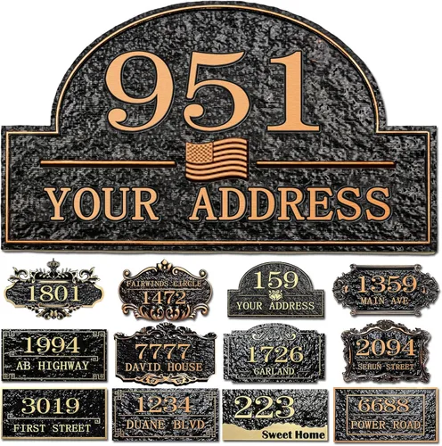 Vista 28 de Placa personalizada de dirección de casa, letrero de dirección de nombre de calle personalizado para números de casa, placa para buzón de garaje