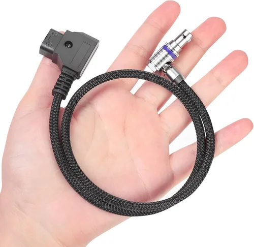 Vista 4 de Cable RED® Komodo™ en ángulo recto a D-tap&P-tap fabricado con alambre súper suave y protegido con trenzado Techflex de 18.1 pulgadas