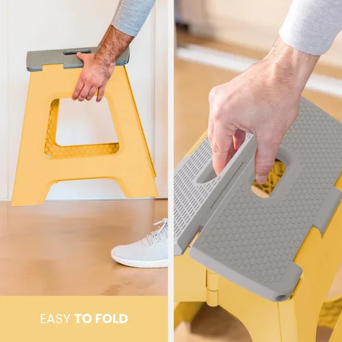 Vista 104 de Vigar Taburete compacto plegable, taburetes de 10-1/2 pulgadas para adultos de hasta 330 libras, taburete ligero, taburete plegable antideslizante