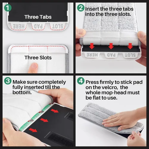 Vista 9 de JOYMOOP Juego de mopa y cubo con escurridor, mopa y cubo de piso plano sin manos, mopa de 60" con 3 almohadillas de microfibra reutilizables, uso