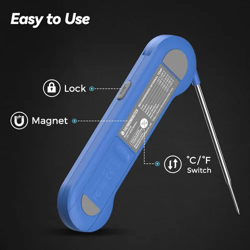 Vista 7 de Termómetro digital de lectura instantánea de 0.5 segundos para carne con precisión de ± 0.5 ℉, termómetro de alimentos para cocinar utensilios