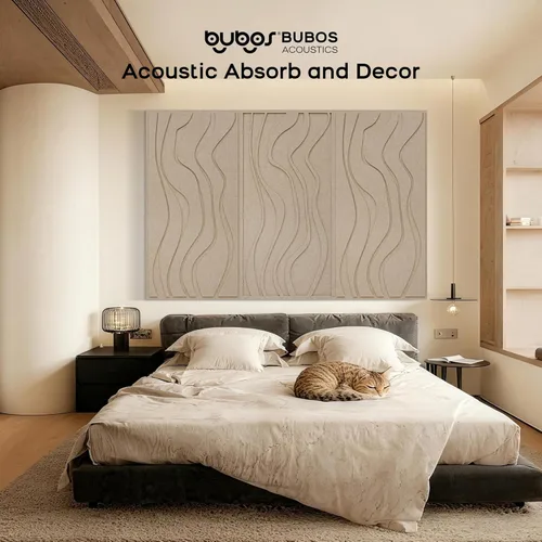Vista 7 de BUBOS Paquete de 4 Paneles Acústicos Grandes, Tamaño Total 47.2 x 23.6 Pulgadas Paneles de Pared Insonorizados, Paneles de Sonido Decorativos