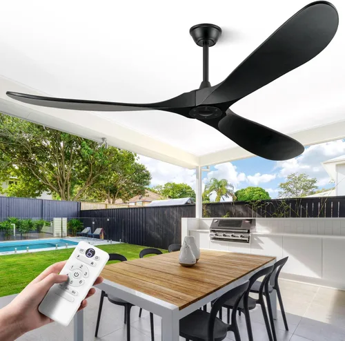 Vista 13 de Ventiladores de techo ABZ sin luces - Ventiladores de techo modernos de 52 pulgadas sin luces con control remoto, ventiladores de techo de 3 aspas