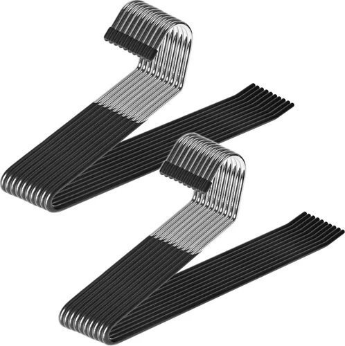 Zober Perchas para Pantalones Antideslizantes - Paquete de 20 Perchas de Extremos Abiertos para Pantalones y Jeans para Closet - Percha de Ropa que