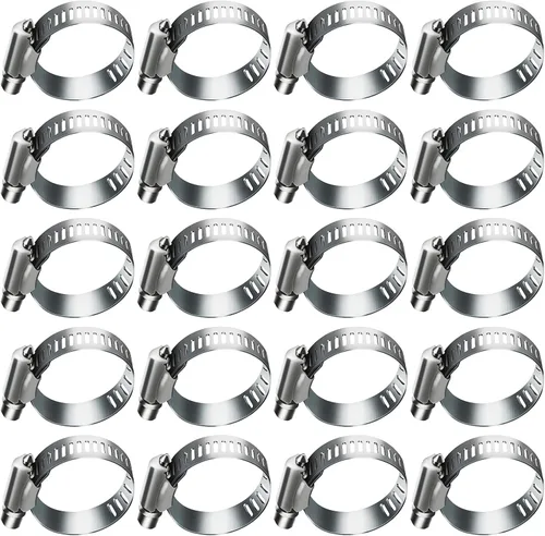 Vista 12 de Abrazaderas de manguera de acero inoxidable de 112 piezas, abrazaderas de acero inoxidable, kit surtido de abrazaderas de manguera, abrazaderas