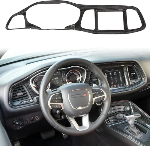 Vista 9 de Voodonala para Consolas Centrales Challenger, Cubierta Protectora del Tablero de Instrumentos para 2015-2024+ Dodge Challenger, Accesorios Azul