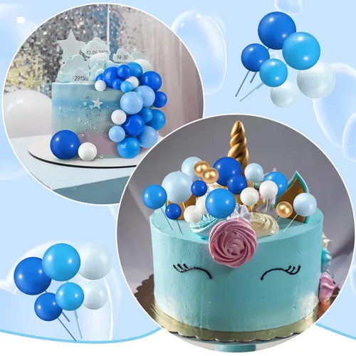 Vista 4 de Tondiamo 108 bolas para decoración de tartas, globos para cupcakes, decoración de pasteles de espuma, decoración de hornear para bodas