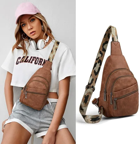 Vista 2 de Bandolera cruzada para mujer, riñoneras para mujer, bolsa de pecho para el trabajo y compras