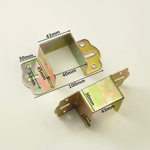 Vista 7 de Accesorios de riel de cama, bisagra de cama, herrajes para marco de cama, soportes de riel de cama de 1.6 pulgadas para conectar a madera, cabeceros