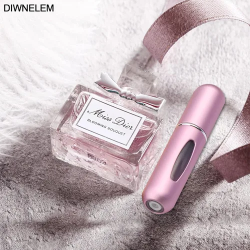 Vista 8 de DIWNELEM Mini botella de perfume recargable de 8 piezas, botella atomizadora de perfume de 0.2 fl oz, estuche de bomba de aroma en aerosol de viaje