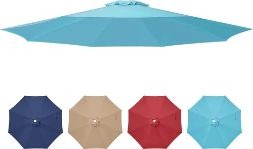 Vista 17 de YSSOA Toldo de repuesto para sombrilla de patio de 9 pies solo para 8 varillas, color azul oscuro