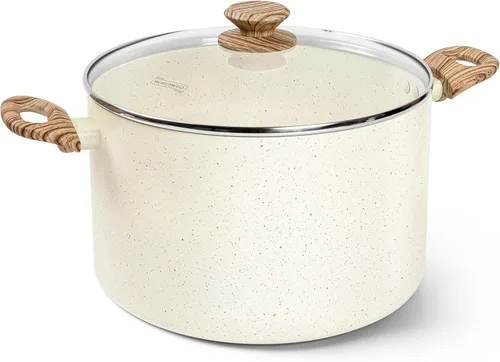 Vista 10 de MICHELANGELO Olla de sopa antiadherente de 4.3 cuartos de galón con tapa, revestimiento de granito no tóxico, compatible con inducción, olla Negro
