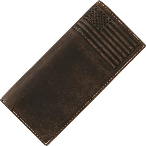 Vista 4 de ELIZO Leather Long Wallet for Men Western Wallet Rodeo Mens Wallet Flat Bifold Wallets for Men Biker Billfold Wallet for Men Cowboy Wallet RFID