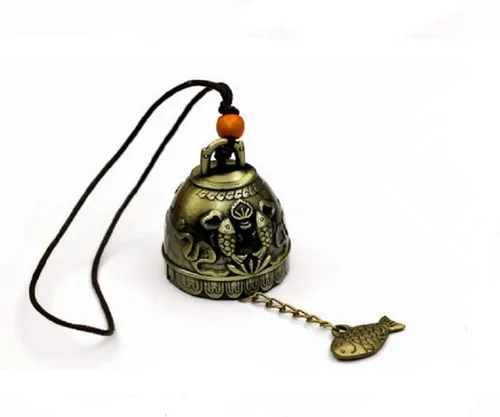 DMtse - Campana china de la suerte Feng Shui para pescado y pescado estilo vintage, ideal para la riqueza y la seguridad, el éxito, la protección de