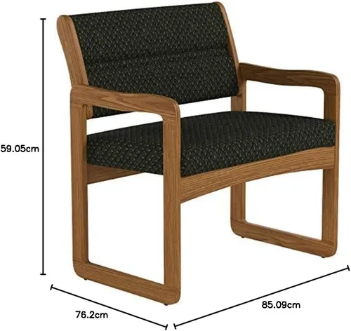 Vista 27 de Wooden Mallet Valley Bariatric Guest, Silla base de trineo, roble mediano