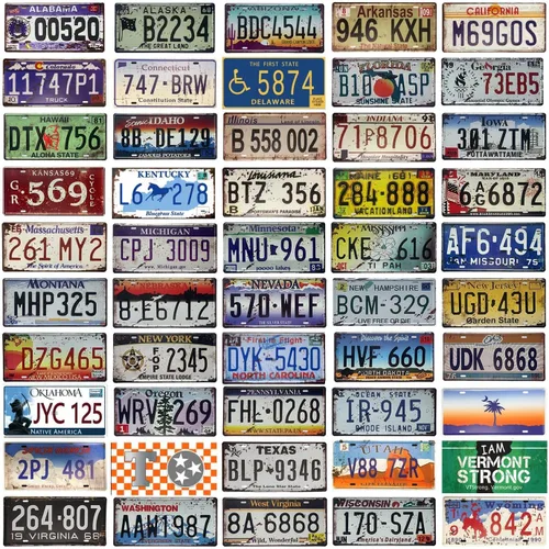 Vista 18 de Placa de matrícula de aluminio de Alabama, decoración de auto novedosa, placas de matrícula decorativas de 12"x6" para el frente del auto, placa