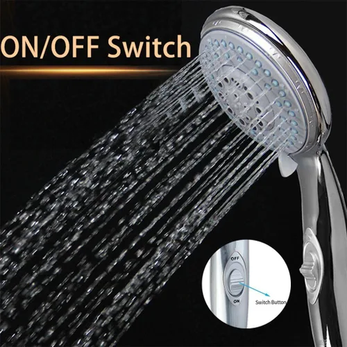 Vista 4 de HauSun Handheld Shower Head with On/Off Switch - 5 Spray Settings 6.5 Feet Extra Long Hose High Pressure with Bathroom Faucet Kit - Universal