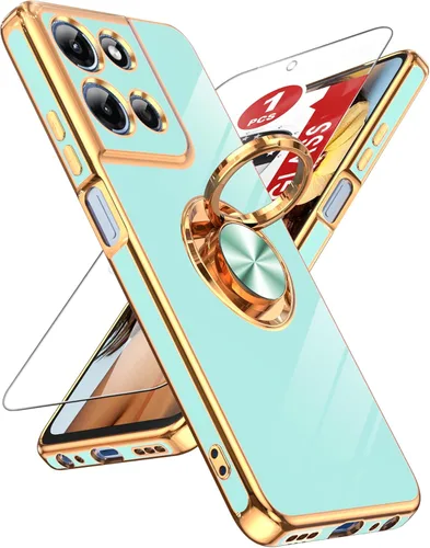 Vista 34 de LeYi para Funda de Teléfono Samsung Galaxy A13-5G: Protector de Pantalla de Vidrio Templado, Soporte Magnético Giratório de Anillo 360°, Borde Negro