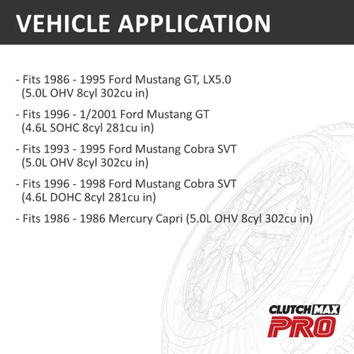 Vista 2 de ClutchMax PRO - Kit de embrague OEM resistente compatible con Ford Mustang GT LX5.0 1996-2001/01 Mustang GT 1993-1998 Cobra SVT 1986 Mercury Capri