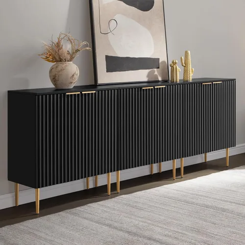 Vista 12 de SICOTAS Aparador Moderno de Entrada - Credenza de Buffet con Almacenamiento, Gabinete con 2 Puertas y Estantes Ajustables, Mesa de Acento para Barra