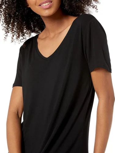 Vista 3 de Tienda Essentials Vestido regular de manga corta con cuello en V para mujer