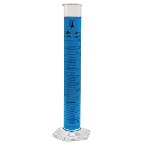Vista 15 de Cilindro graduado de 5 ml, vidrio de borosilicato 3.3, escala métrica única, Clase B, Karter Scientific 233A2 (Individual)