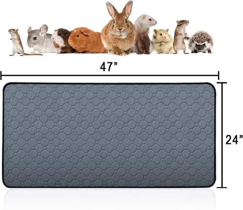 Vista 2 de Paquete de 4 forros para jaula de conejillo de indias - Almohadillas lavables para orina de conejillo de indias, impermeables, reutilizables