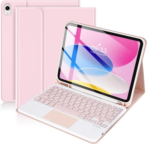 Vista 14 de SOPPY Funda con teclado Bluetooth para iPad de 11ª generación (A16) de 11 pulgadas 2025, 10ª generación de 10.9 pulgadas 2022, funda protectora