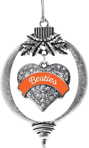 Vista 239 de Inspired Silver Adornos festivos de dije de corazón pave de plata con circonitas cúbicas