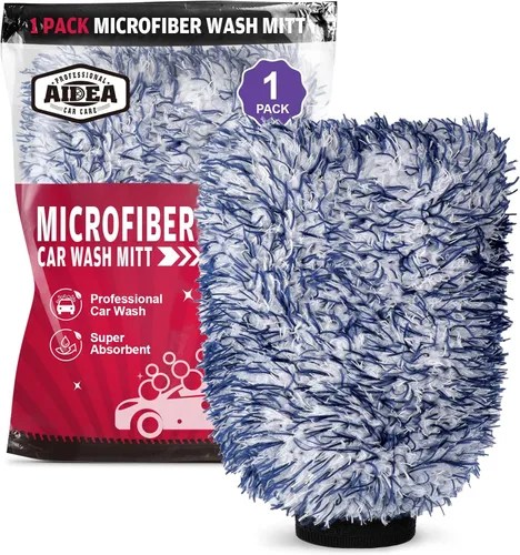 Vista 13 de AIDEA Manopla de Lavado de Coche de Microfibra-2PK, Sin Rayones y Sin Pelusas, Manopla de Lavado de Microfibra Chenille Premium-Azul Tamaño Regular