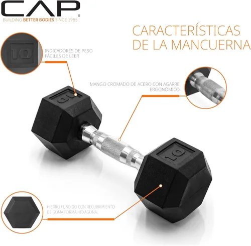 Vista 3 de CAP Barbell - Mancuerna recubierta Varias opciones de pares y conjuntos