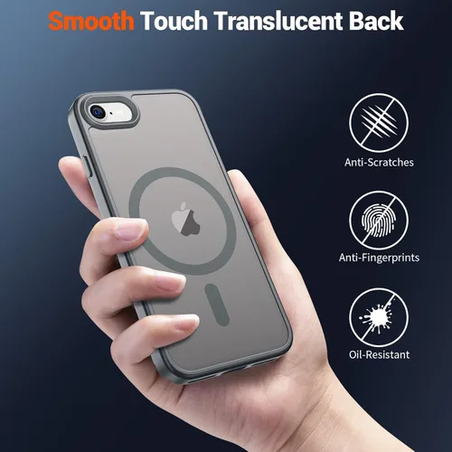 Vista 384 de SUPFINE - Funda magnética para iPhone 13 Pro Max (compatible con MagSafe), (protección contra caídas de grado militar de 10 pies), delgada, Negro