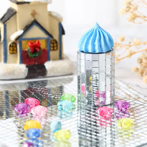 Vista 5 de Espejos autoadhesivos, azulejos de mosaico, azulejos de espejo autoadhesivos, azulejos de espejo de discoteca para manualidades, azulejos