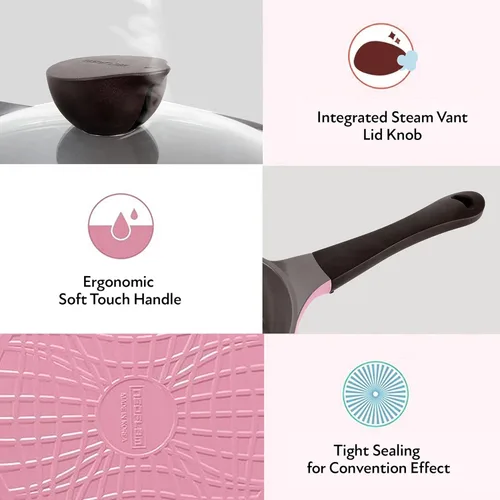 Vista 3 de Juego de utensilios de cocina de 7 piezas Neoflam Eela, marfil, Rosado